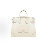 HERMES爱马仕 Birkin 25 银扣 铂金包手提包 25 女款 I2 Nata 奶油白